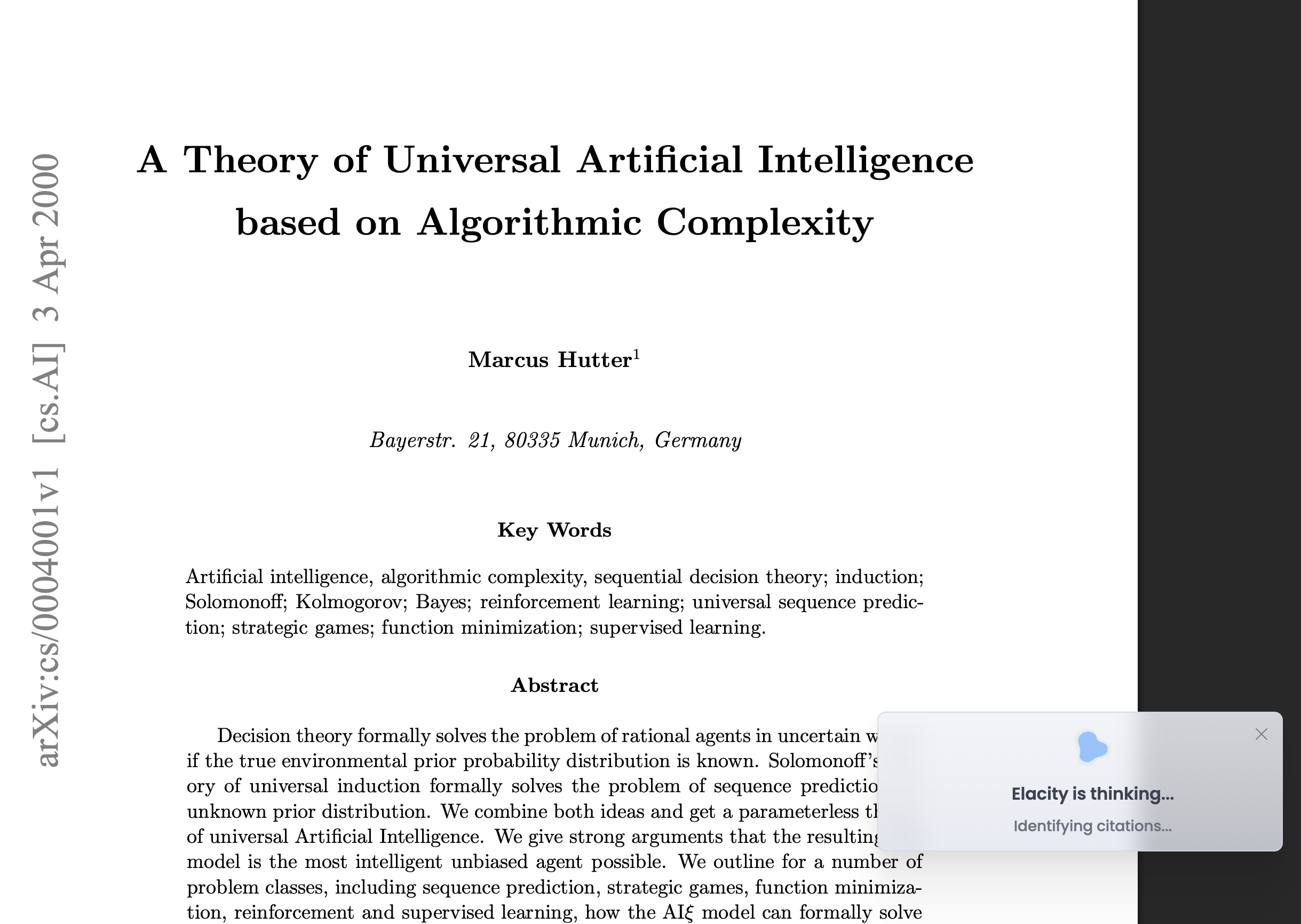 Elacity thinking and analyzing paper